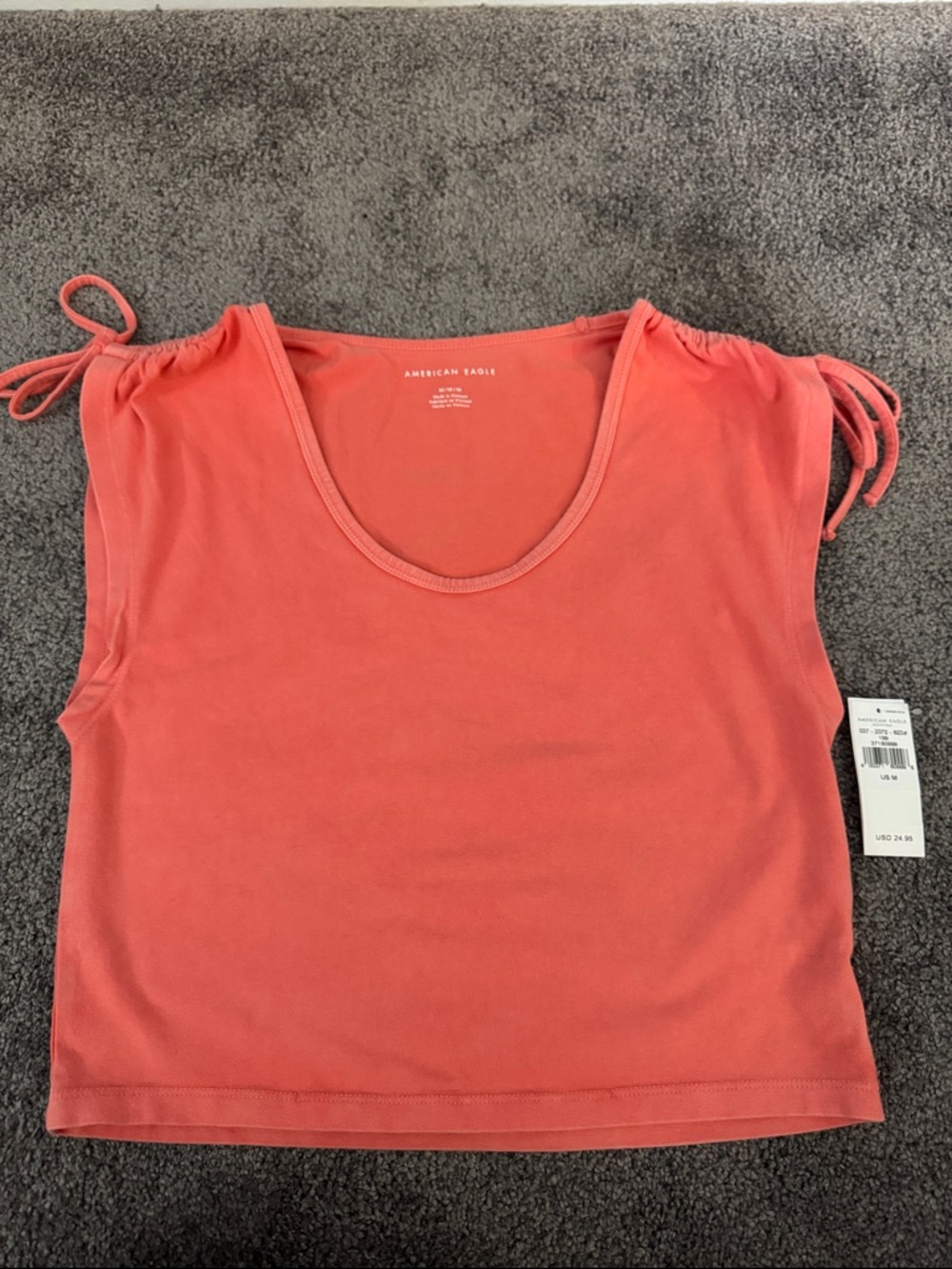 American Eagle Outfitters Coral Tie Shoulder Scoop Tank NWT women’s size US M